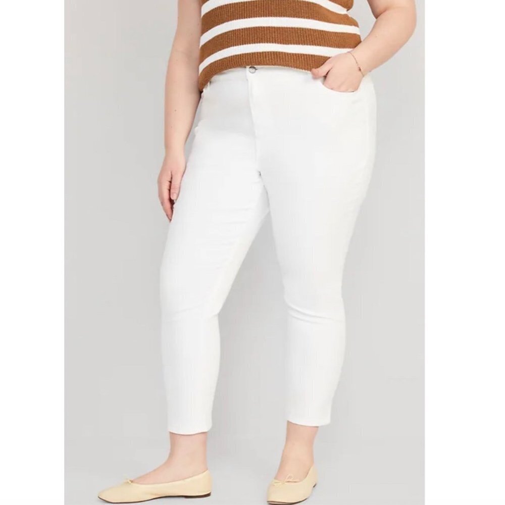 Old Navy Rockstar Super Skinny High Rise Off-White Corduroy Pants Size 28W